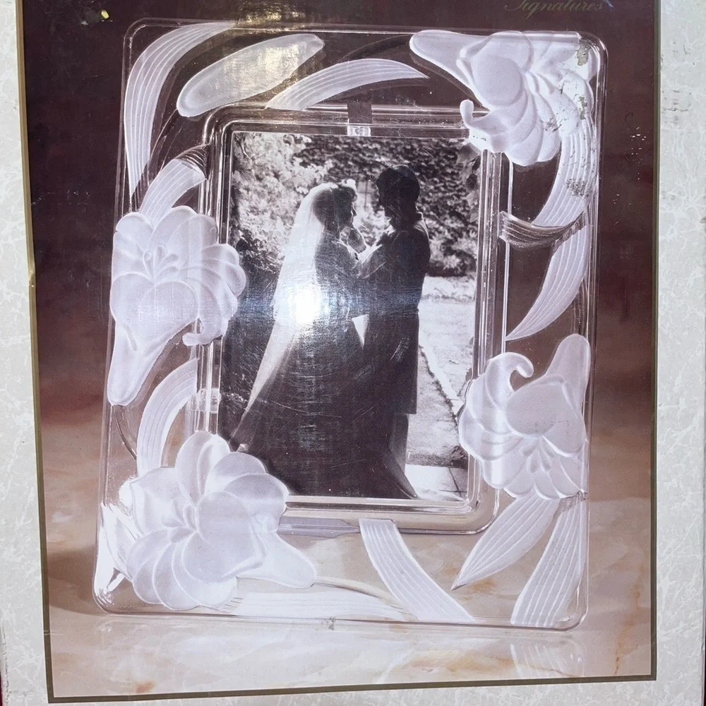 NWT ABSOLUTELY GORGEOUS FROSTED CRYSTAL CLEAR SIGNATURES RECTANGLE PICTURE FRAME